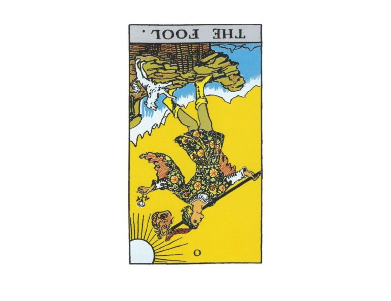 The Fool tarot Card reversed