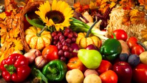 Harvest fruit and veggies for the harvest moon celebrate