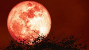 Full Hunter's Moon Blood Moon rising