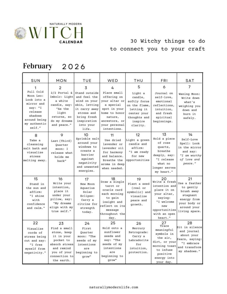 Modern witch Calendar